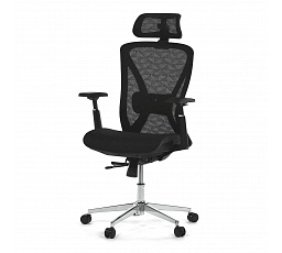 Kancelárska stolička, čierna sieťovina, plastový kríž