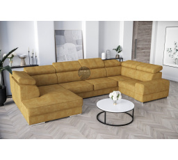 Rohová sedacia súprava ROYAL MAX I 210x375x185 - hnedá, pravá