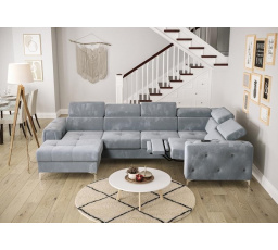 Rohová sedacia súprava ORION MAX III, relax s funkciou spania 165x320x190 cm - modrá, pravá