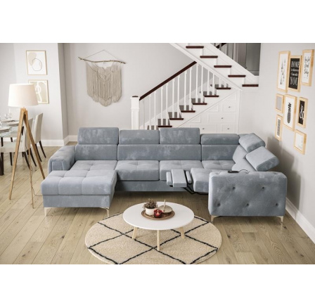 Rohová sedacia súprava ORION MAX III, relax s funkciou spania 165x320x190 cm - modrá, pravá Rohová sedacia súprava ORION MAX III, relax s funkciou spania 165x320x190 cm - modrá, pravá