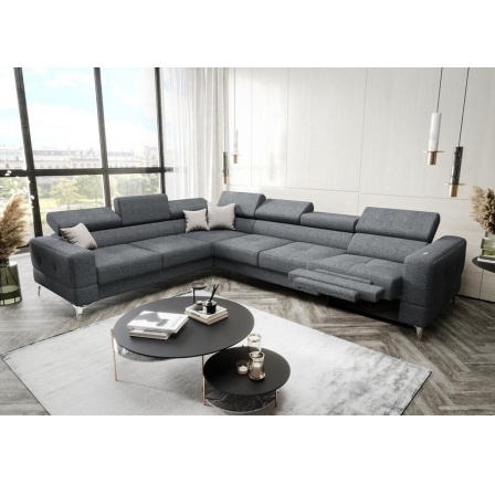 Rohová sedacia súprava TOSCANIA MAX, relax 320×250 - sivá, ľavá