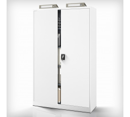 Biela kovová kancelárska skriňa na dokumenty JAN II, 1150 x 1850 x 400 mm