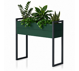 Kryt na kvetináč kovový vysoký fľaškovo zeleno-antracitový: MARGARETI H 1000 x 1000 x 380 mm