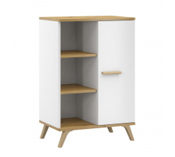 Komoda ROKY 2, Biela/Dub artisan