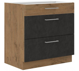 Kuchynská dolná skrinka VEGA 80 D 3S BB, Matera mat/Dub lancelot
