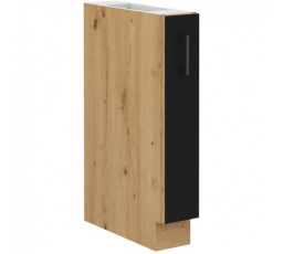 Kuchynská dolná skrinka MOLLY 15 D CARGO BB, čierna/dub artisan
