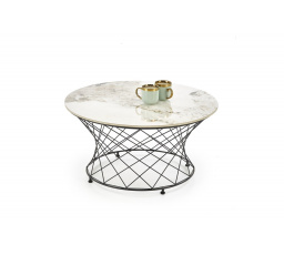 Konferenčný stôl ALESSIA, efekt béžového mramoru/čierna