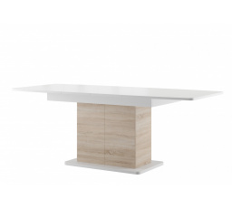STARS 03 - Jedálenský stôl rozkladací biely matný/dub sonoma (SZ) (K150-Z)