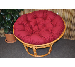 Ratanový papasan 110 cm medovo bordový