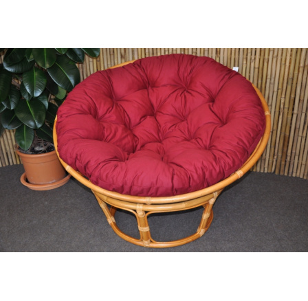 Ratanový papasan 110 cm medovo bordový