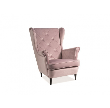 KRESLO LADY LUX VELVET PINK ANTIQUE BLUVEL 52 / WHITE KRESLO LADY LUX VELVET PINK ANTIQUE BLUVEL 52 / WHITE
