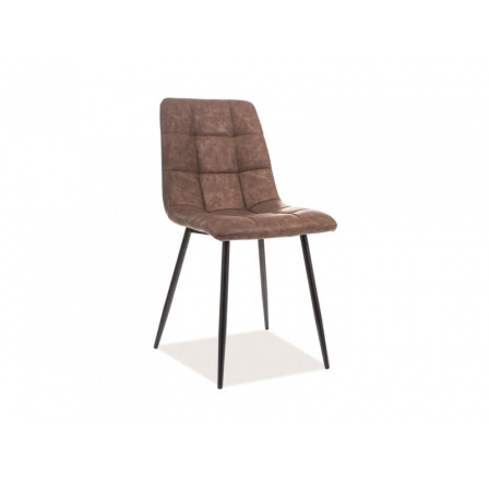 Jedálenská stolička LOOK, čierna matná/hnedá ekokoža