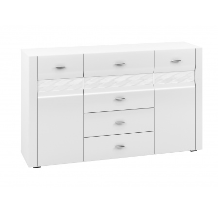 Komoda ARKO 0601, Biela/Biely lesk