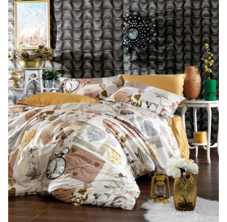 Saténová obliečka na vankúš Clock natur 50x70