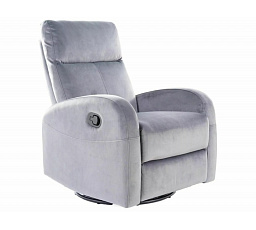 Polohovateľné kreslo OLIMP Velvet, sivý Bluvel 14