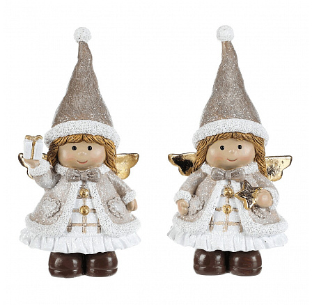 Děti se zlatými křídly - polyresin, béžové, vel. M,  mix 2, cena za 1 ks