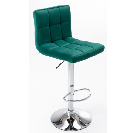 Barová stolička N-12P, zelená / strieborná