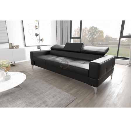 Sofa TOSCANIA III 250 cm prírodná koža - čierna koža