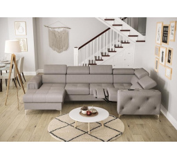 Rohová sedacia súprava ORION MAX III, relax s funkciou spania 165x320x190 cm - sivá, pravá
