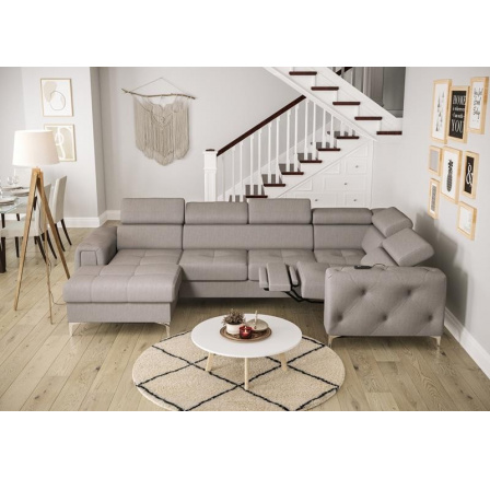 Rohová sedacia súprava ORION MAX III, relax s funkciou spania 165x320x190 cm - sivá, pravá Rohová sedacia súprava ORION MAX III, relax s funkciou spania 165x320x190 cm - sivá, pravá