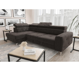 Rohová sedacia súprava s funkciou spania ORION 165x255 - hnedá, ľavá