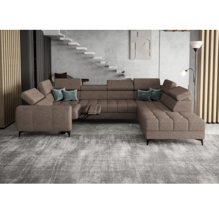 Rohová sedacia súprava PORTO MAX I, relax 225X350X193 cm - pravá, odtiene tmavej béžovej Rohová sedacia súprava PORTO MAX I, relax 225X350X193 cm - pravá, odtiene tmavej béžovej