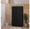 Kovová upratovacia skriňa AGNEST, 500 x 1850 500 mm, čierna