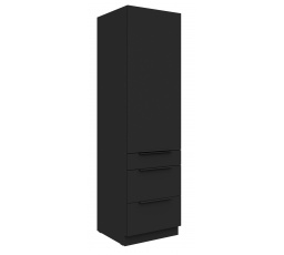 Kuchynská skriňa SIENA - 60 DKS-210 3S1F, Čierna mat/Čierna mat