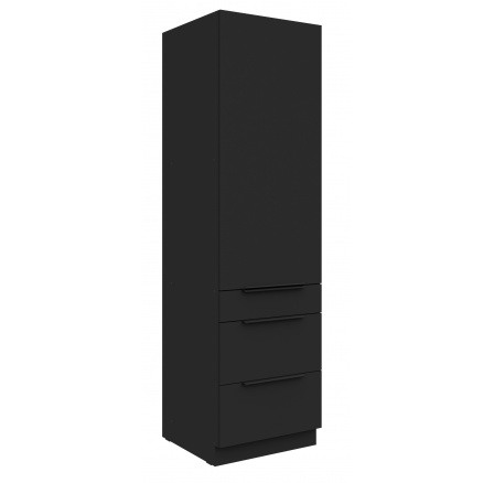 Kuchynská skriňa SIENA - 60 DKS-210 3S1F, Čierna mat/Čierna mat