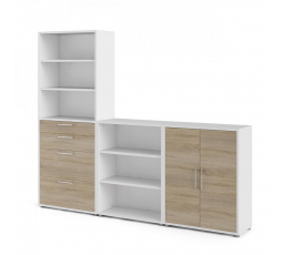 Regál OFFICE 80400/206, Biela/Dub sonoma