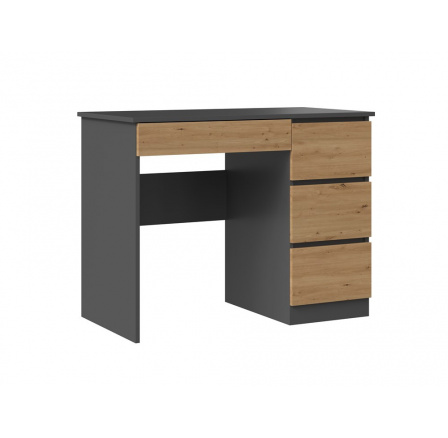 Písací stôl MILES P, Dub antracit/Dub artisan