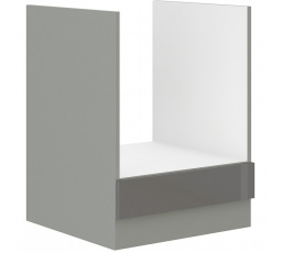 Kuchynská skrinka GARID na vstavaný sporák 60 D GAZ BB, Sivý lesk/Sivá