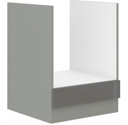 Kuchynská skrinka GARID na vstavaný sporák 60 D GAZ BB, Sivý lesk/Sivá