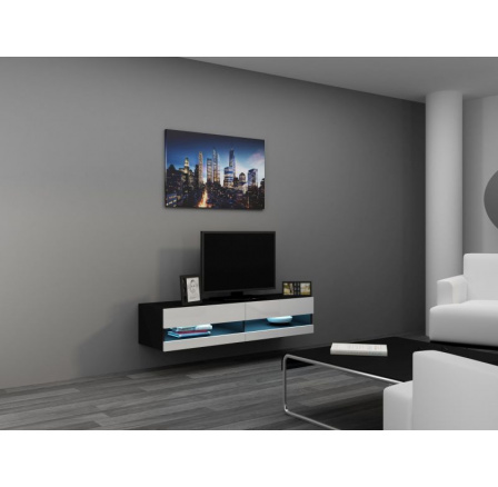 TV komoda VIGO NEW 140, čierna / biely lesk TV komoda VIGO NEW 140, čierna / biely lesk