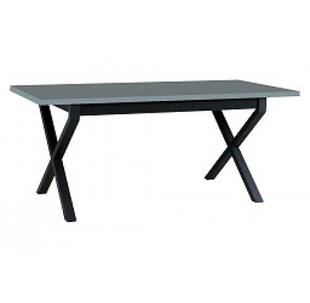 IKONA 1 - rozkladací jedálenský stôl (IKONA 1) laminovaný grafit/čierna kovová noha - kolekcia "DRE" (K150-Z)