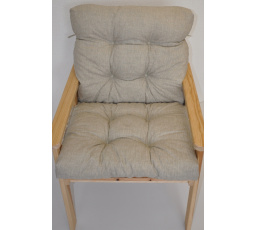 Poduška na záhradné kreslo s nízkym operadlom - látka tmavo béžový melír