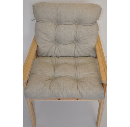 Poduška na záhradné kreslo s nízkym operadlom - látka tmavo béžový melír