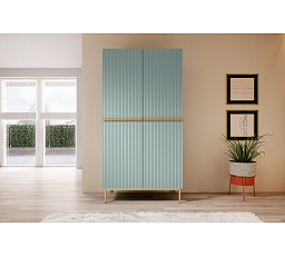 Skriňa Nicole 100 cm s kontajnerom - szalwia MDF / zlote nozki