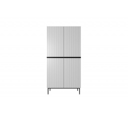 Šatní skriňa Nicole, biely mat / čierne nožičky