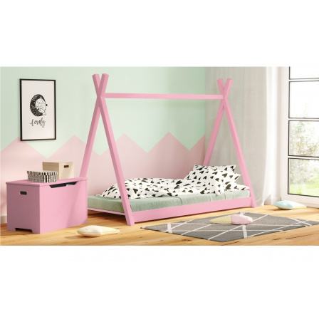 Drevená detská posteľ Tipi - 200x90, ružová