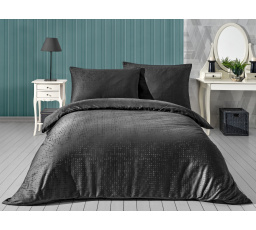 Saténová obliečka na vankúš Bodky sivé 30x40