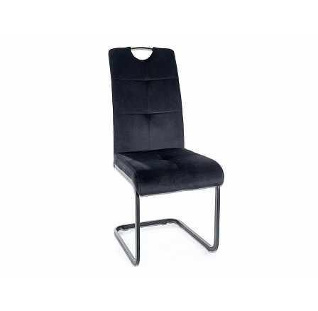 Jedálenská stolička AXO VELVET, čierny Bluvel 19/čierny mat