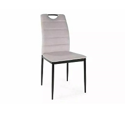 Jedálenská stolička RIP VELVET, svetlosivý Bluvel 03/čierny mat