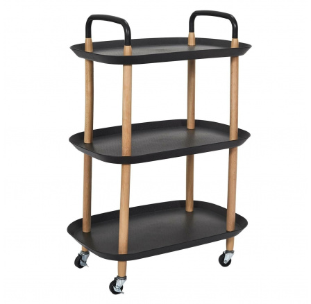 Vozík/stolík Kaleo čierny/prírodný