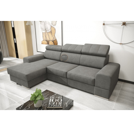 Rohová sedacia súprava ROYAL MINI 260×160 - sivá, ľavá