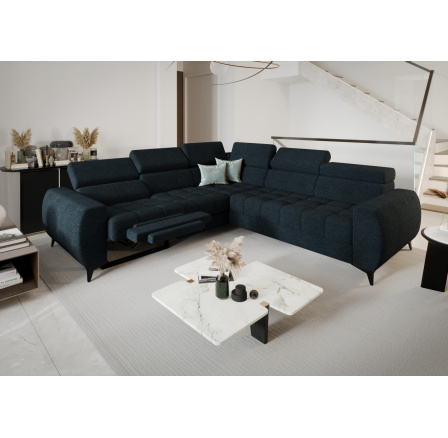 Rohová sedacia súprava PORTO II, relax 255X258 cm - modrá, ľavá