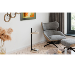 Pomocný stolík Claro okrúhly priemer 30 cm - rôzne farby na výber - Dub Sonoma, Matná čierna