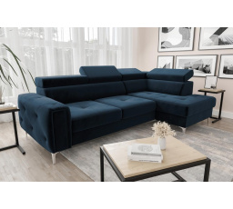 Rohová sedacia súprava s funkciou spania ORION 165x255 - modrá, pravá