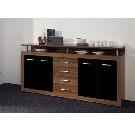 Komoda Hycoon, slivka wallis/čierna