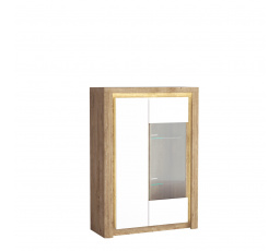 Vitrína LIVINIO L5 Ribbeck / Biely lesk